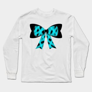 Light Blue streak bow Long Sleeve T-Shirt